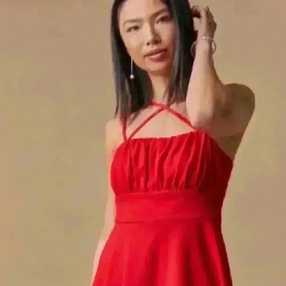 NWT - Jenni Strappy Cross Over Mini Dress -Red - Size Large - Picture 2 of 8